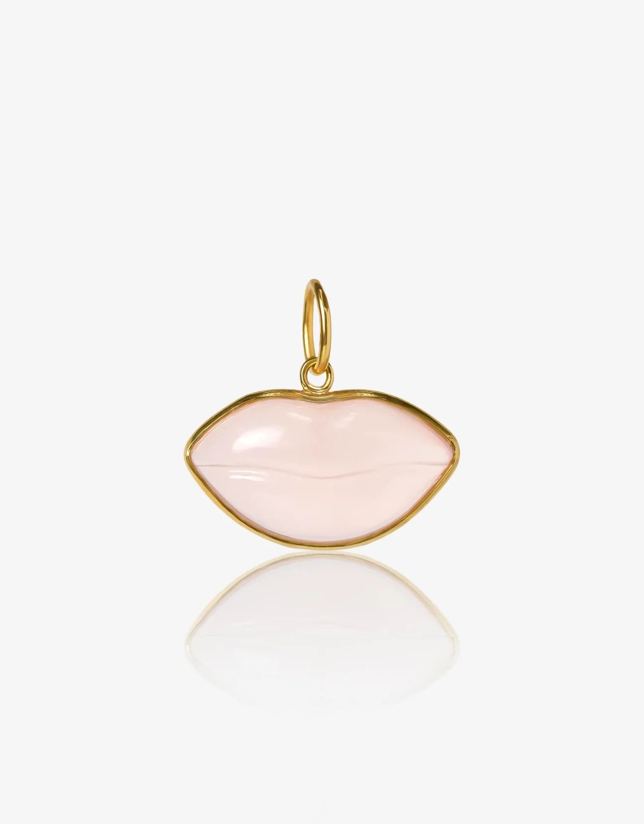 Rose Quartz Gold Lips Amulet