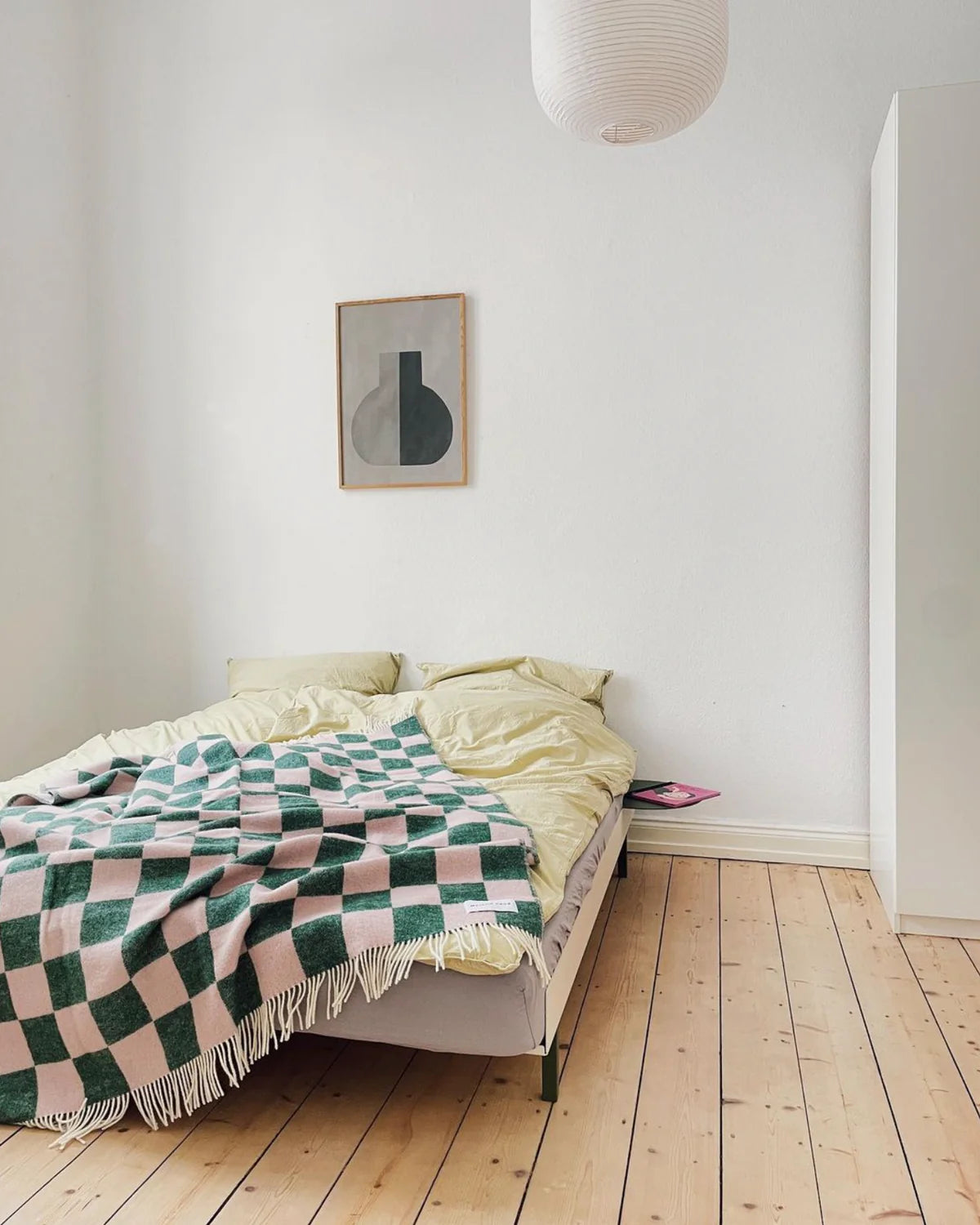 Checkerboard Blanket - Green Pink