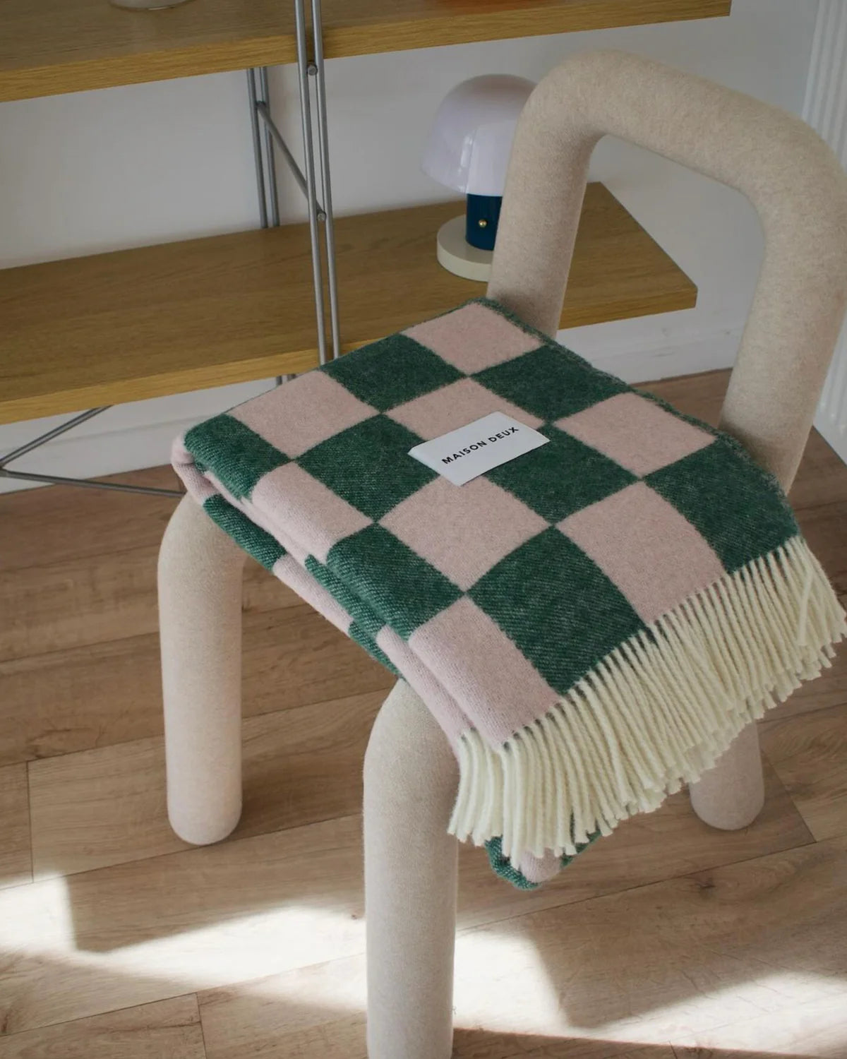 Checkerboard Blanket - Green Pink