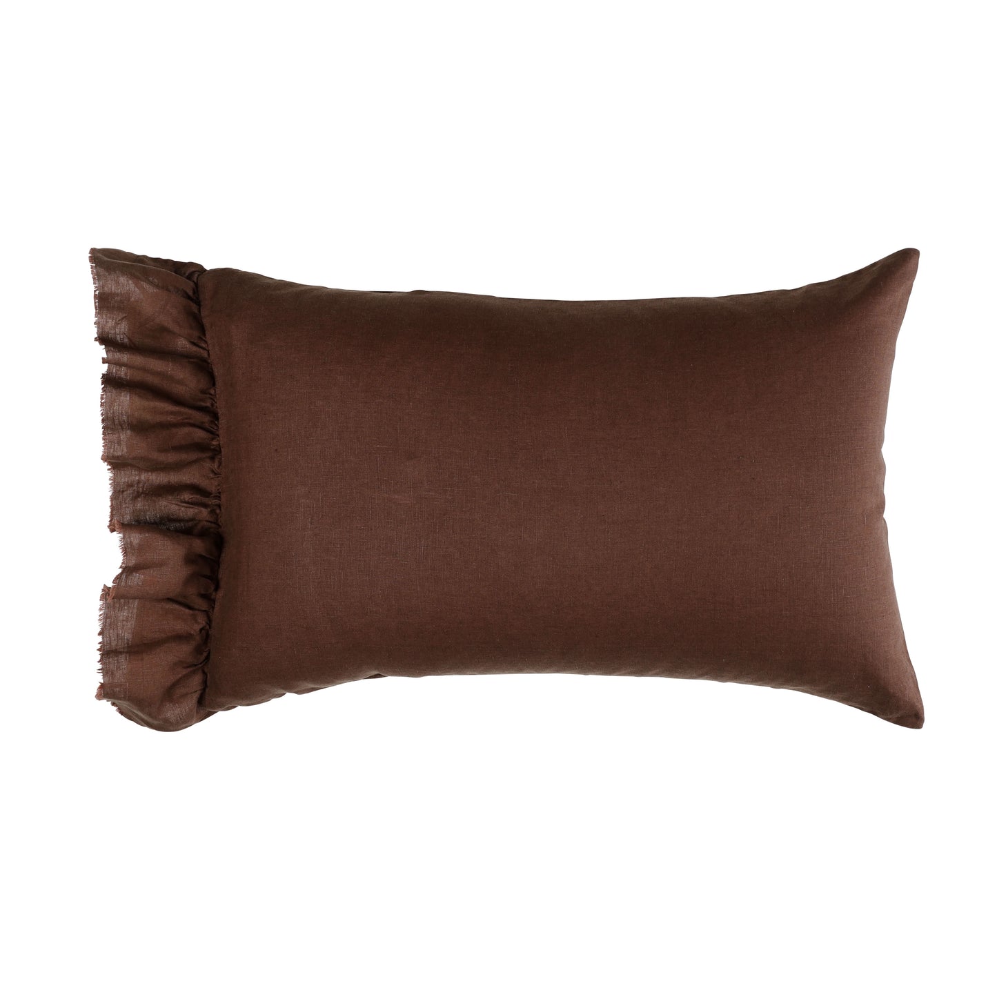 Chocolate Standard Ruffle Pillowcase
