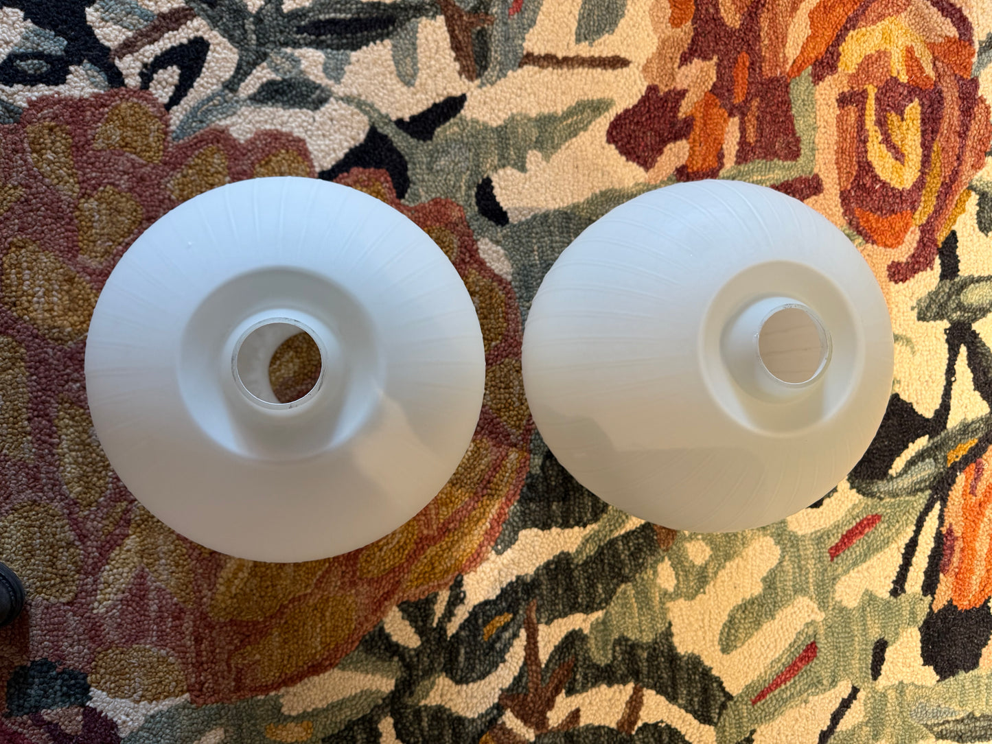 Mid Century Opaline Glass Shades - Pair
