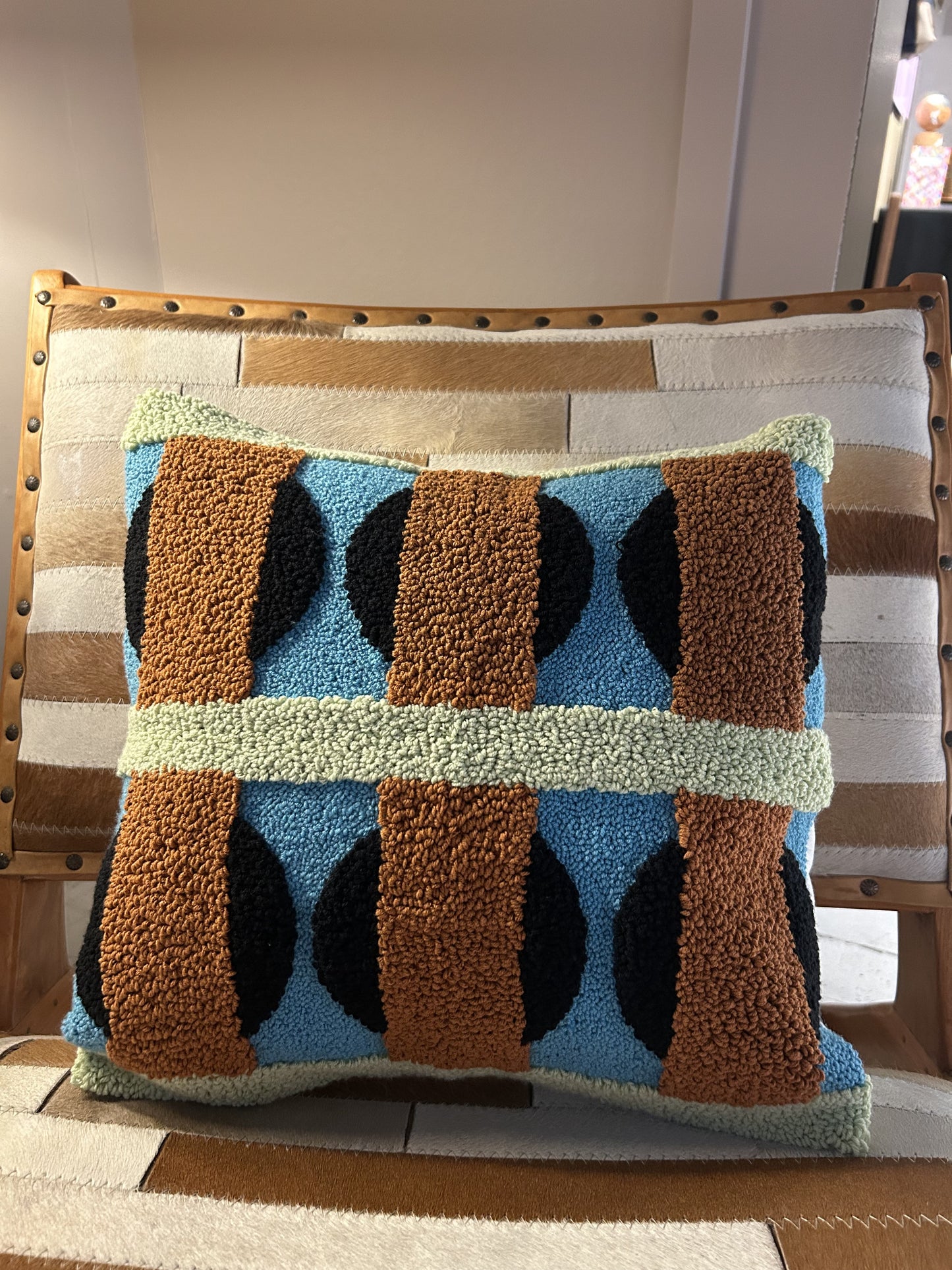 Handmade Geometric Cushions - Coco/Blue