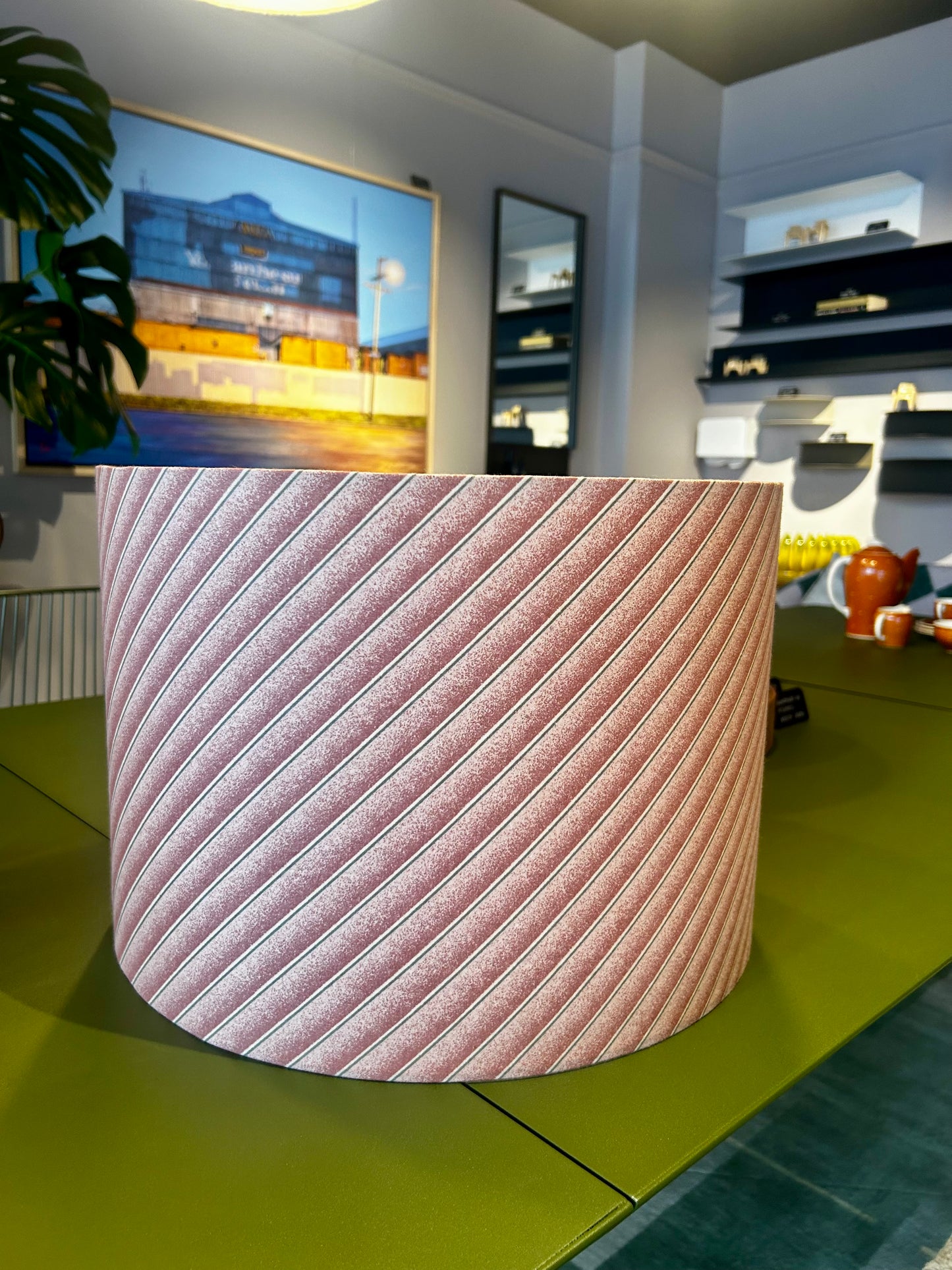 Klein & Blue Drum Lightshade - Pink Stripe