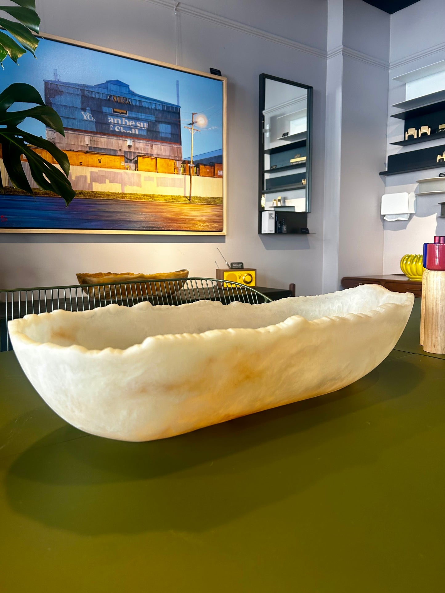 Light Swirl Resin Trough - Large