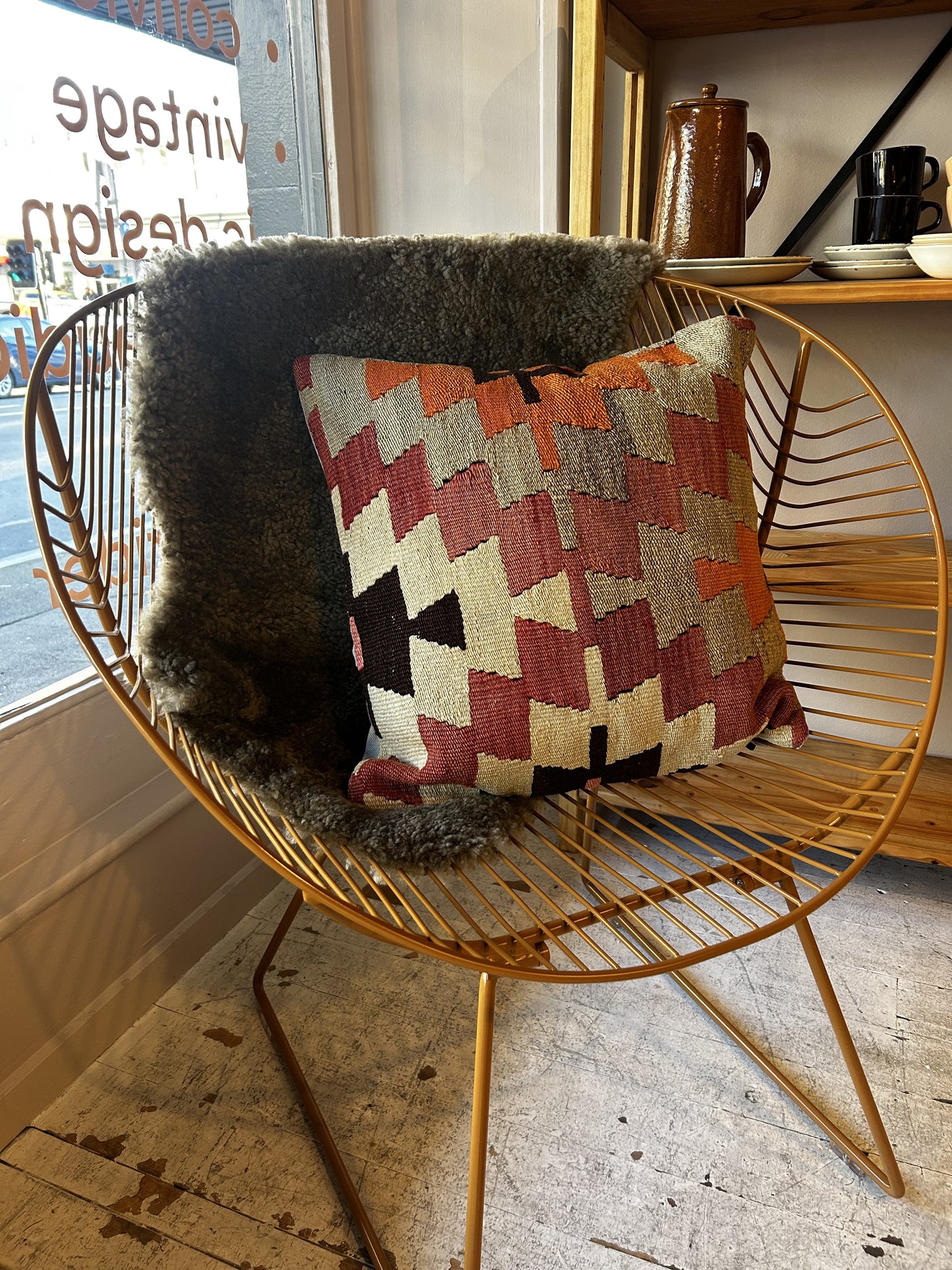 Vintage Kilim Wool Cushions - Soft Red 3