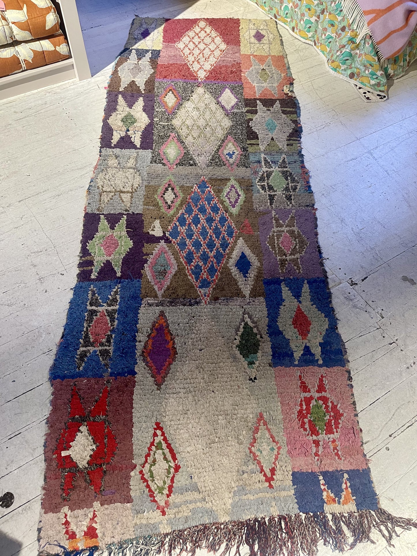 Vintage Cotton Handmade Moroccan Runner