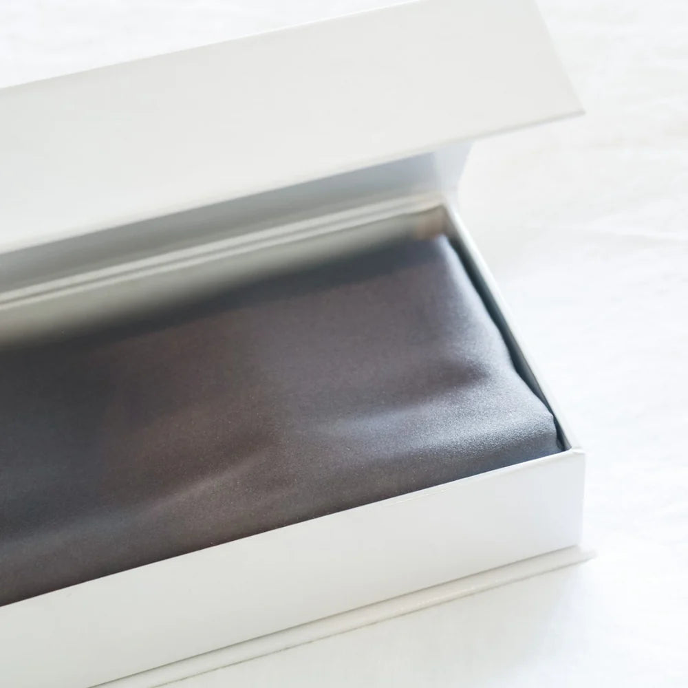 100% Pure Silk Pillowcase Single - Charcoal