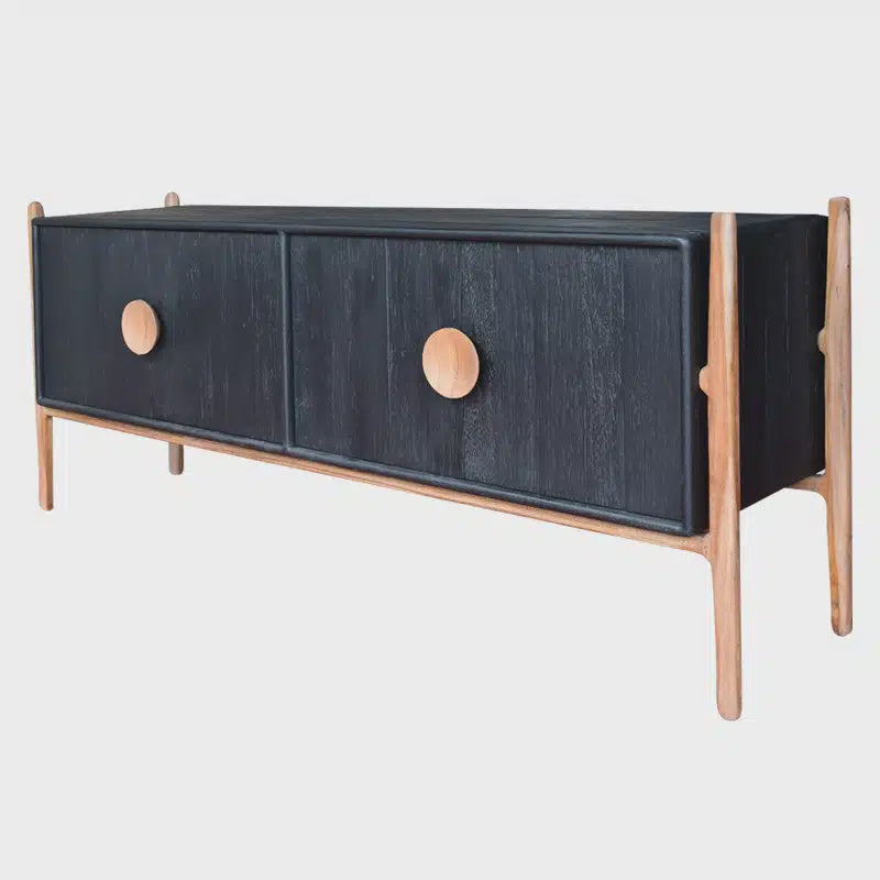 Exotic 4 Door Sideboard - Black/Natural