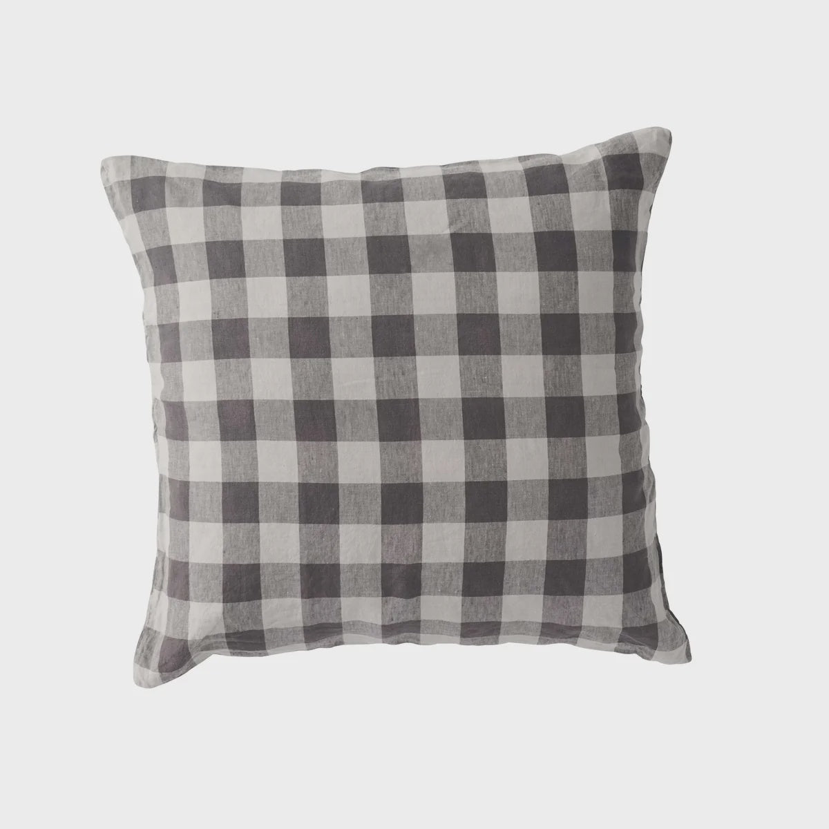 Licorice Gingham Euro Pair Pillowcase