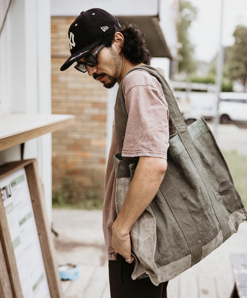 Land of Mates Upcycled Tote - Khaki