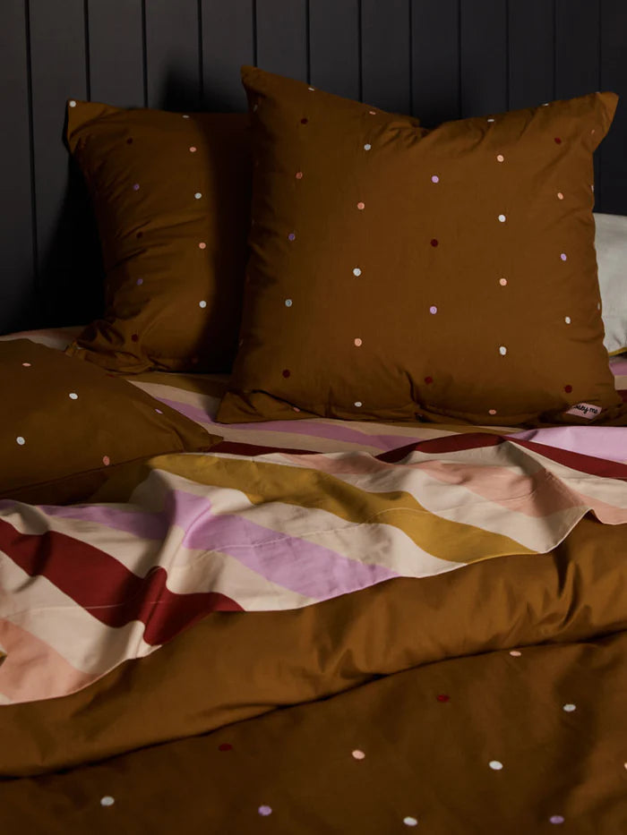 Mocha Dot Euro Pillowcase Set