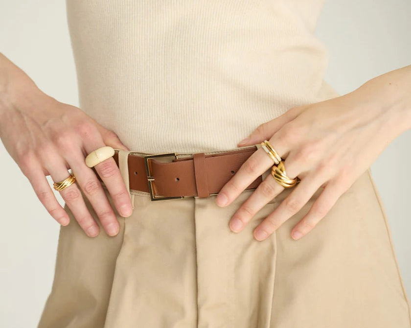 Gold-Vermeil White Natural Ring - MOON