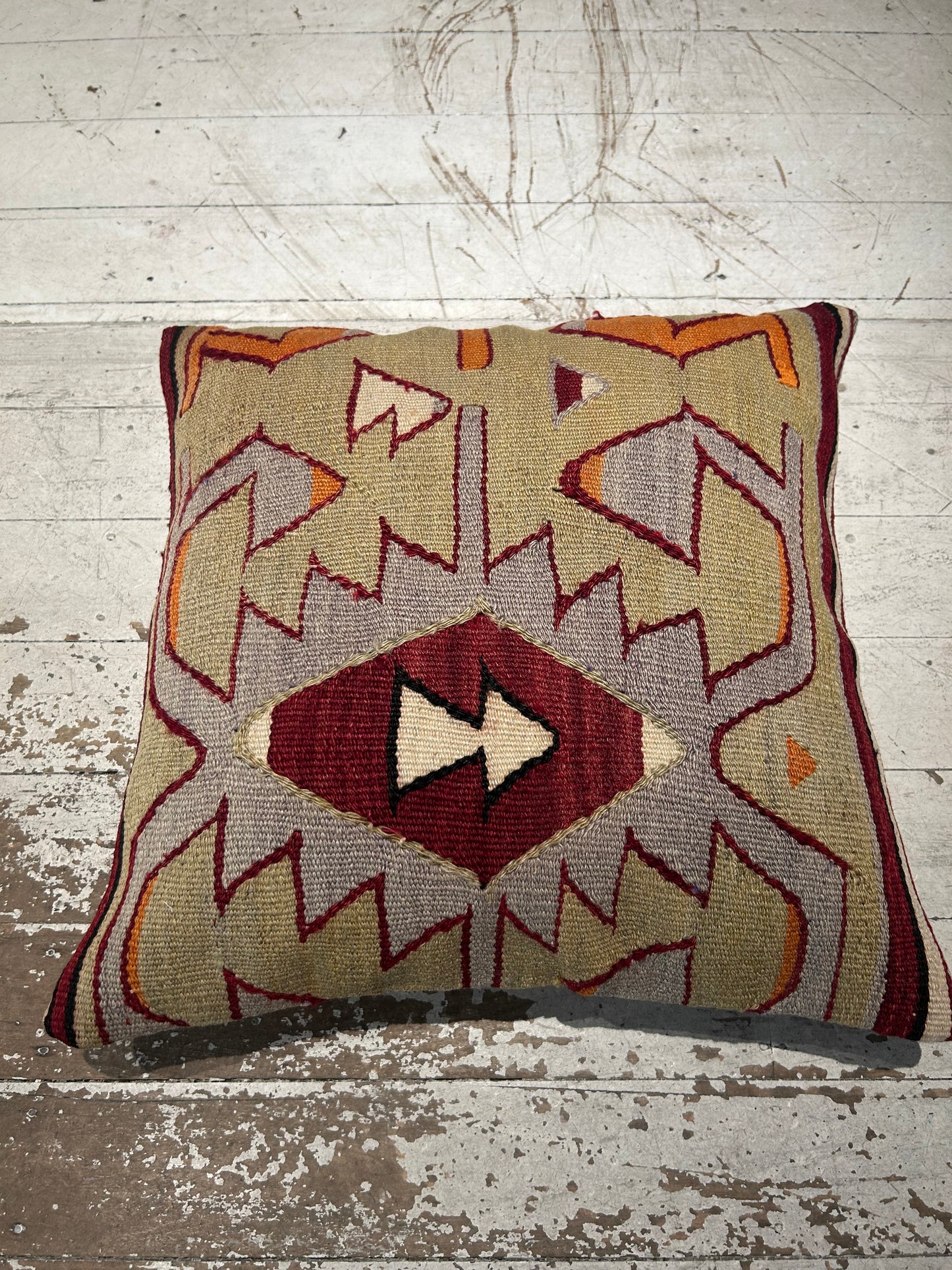 Vintage Kilim Wool Cushions - Sage