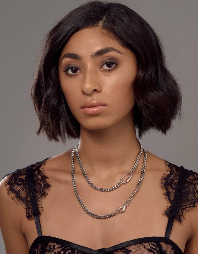 Slim Curb Gold Chain Long w. Clasp
