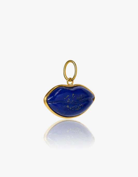 Lapis Gold Lips Amulet