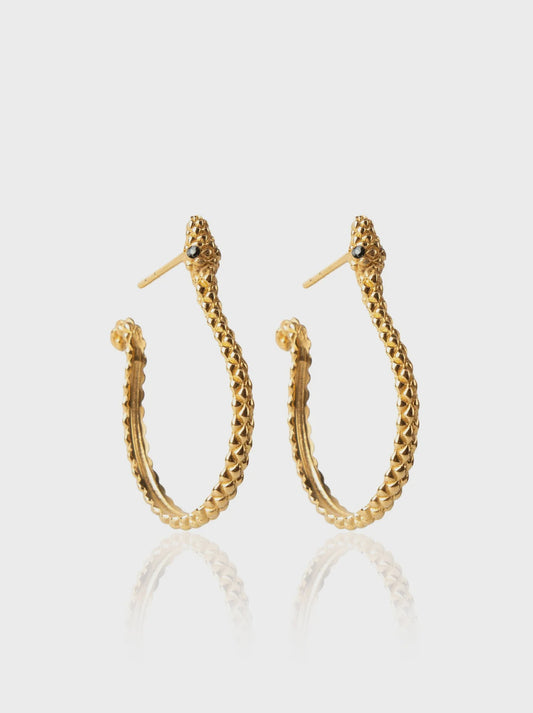 Gold Serpent Hoops