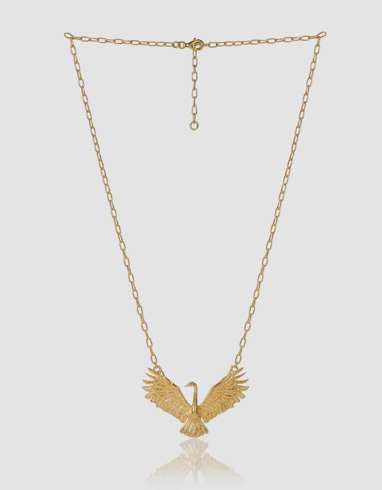 Swan Diamond Gold Necklace