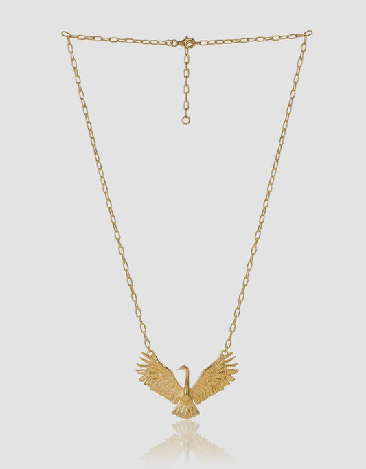 Swan Diamond Gold Necklace