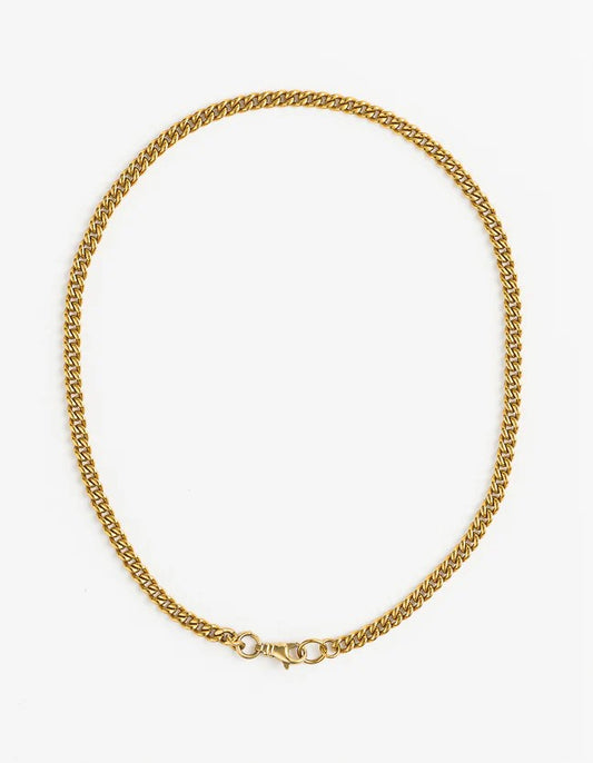 Slim Curb Gold Chain Short w. Clasp
