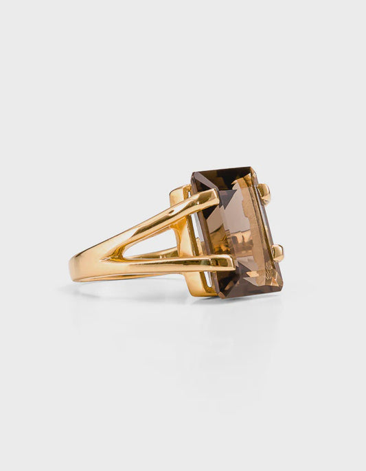Smokey Quartz Amalfi Gold Ring