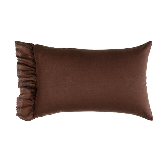Chocolate Standard Ruffle Pillowcase