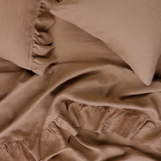 Latte Ruffle Flat Sheet
