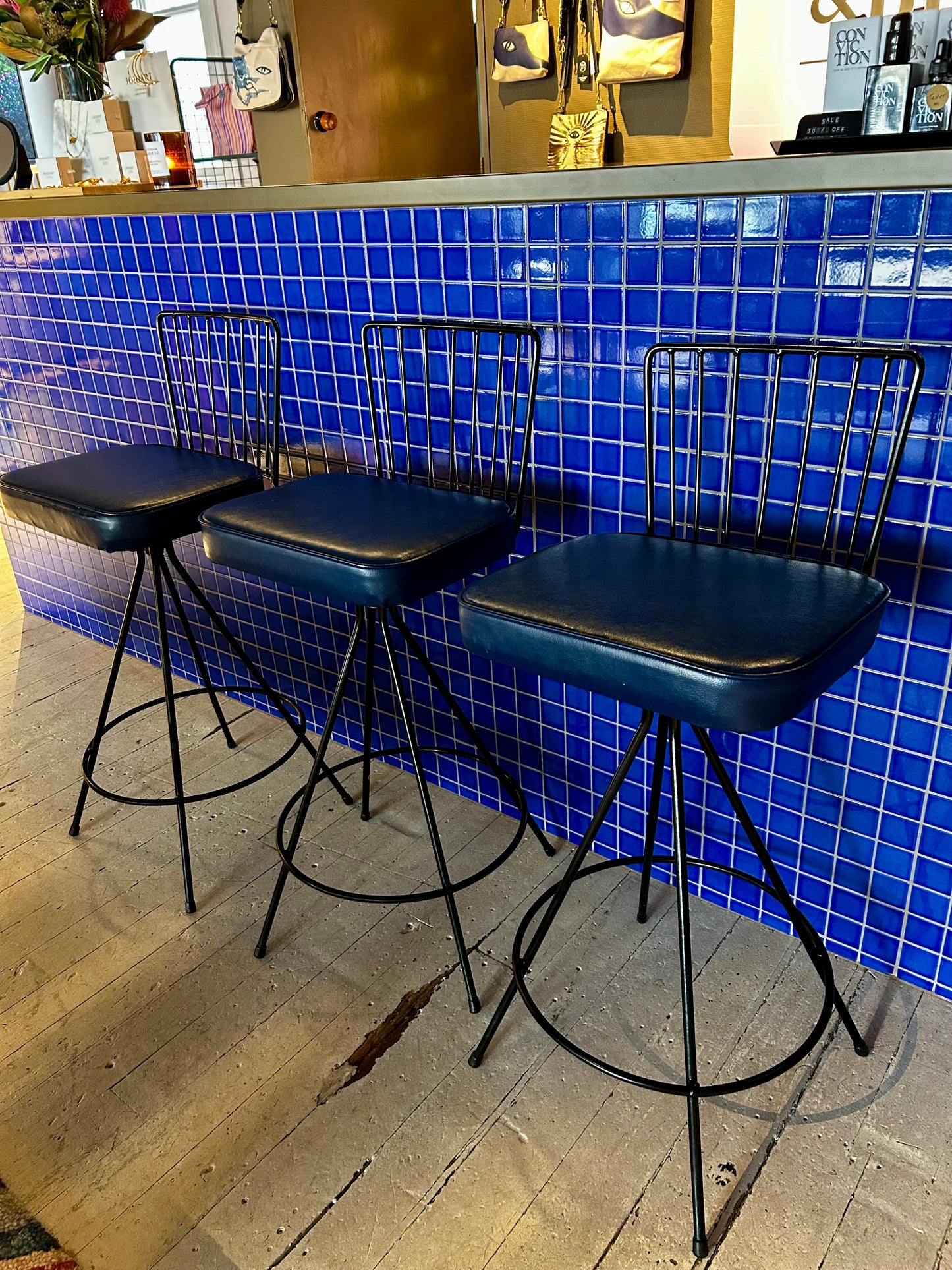 Mid Century Bar Stools - Set of 3