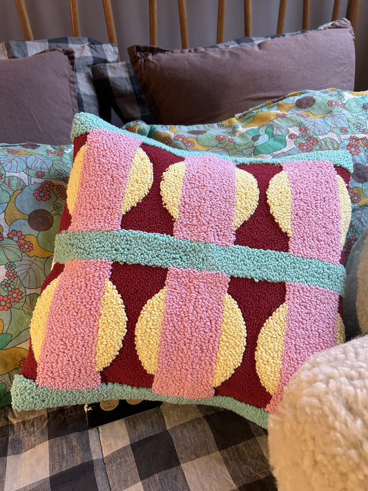 Handmade Geometric Cushions - Pink/Red