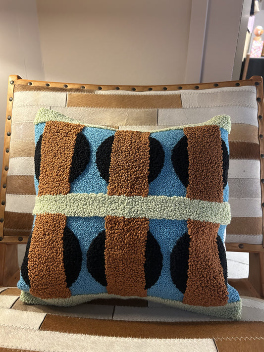 Handmade Geometric Cushions - Coco/Blue