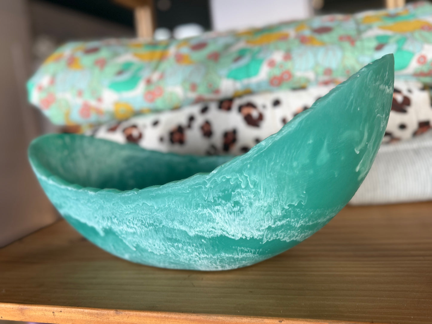 Teal Resin Trough - Medium