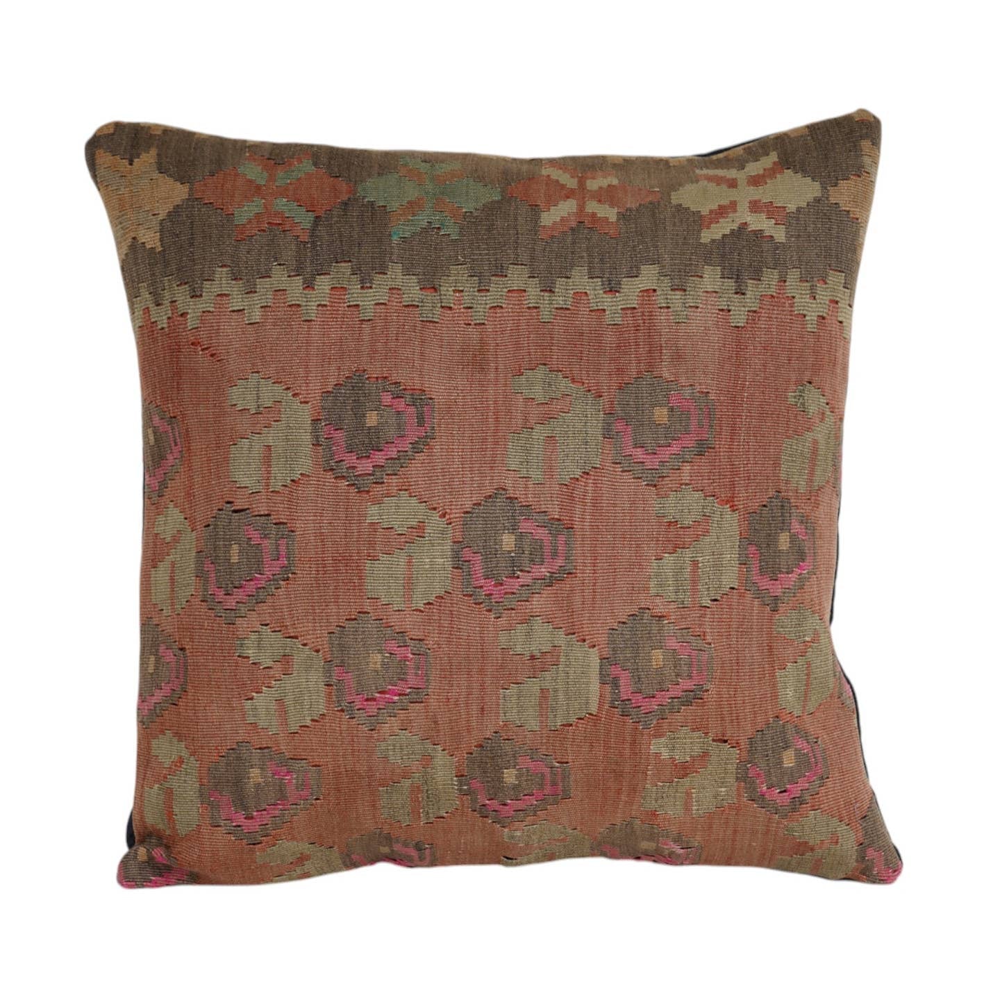 Vintage Kilim Wool Cushion - Soft Earth