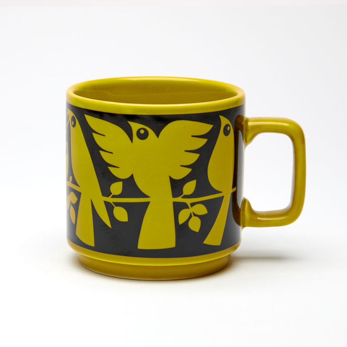 Magpie X Hornsea Mug - Birds Chartreuse