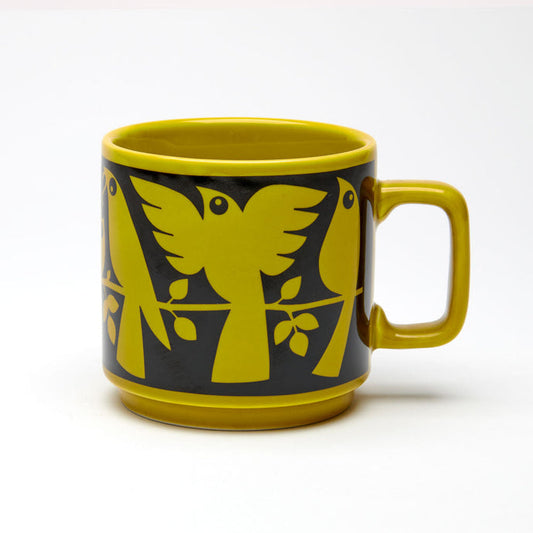 Magpie X Hornsea Mug - Birds Chartreuse