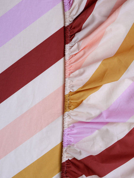 Crimson Maypole Fitted Sheet