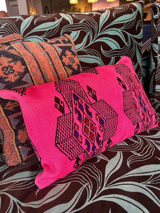 Vintage Kilim Wool Cushion - Pink Nomad