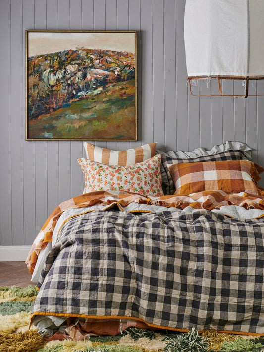 Licorice/Pinstripe Double Sided Quilt