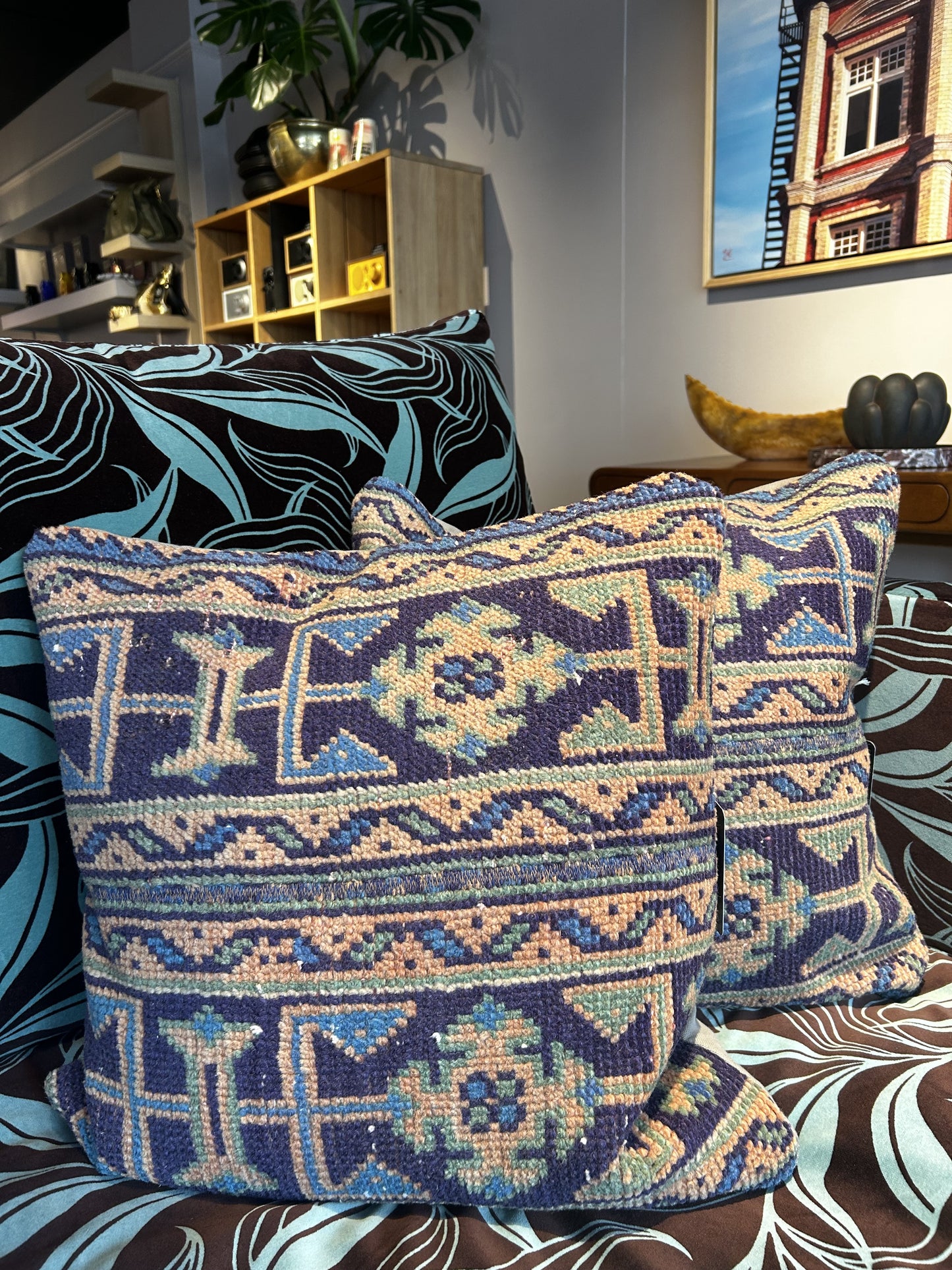 Vintage Kilim Wool Cushion - Oushak