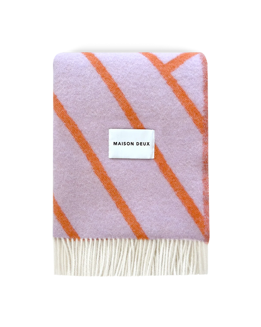 Lines Blanket - Lilac Orange