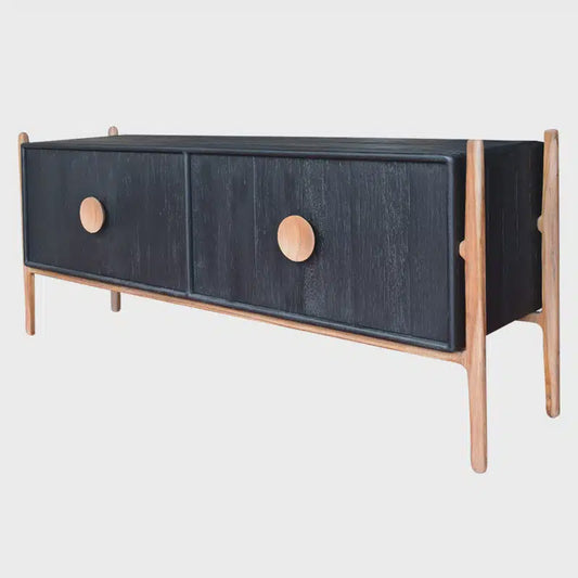 Exotic 4 Door Sideboard - Black/Natural