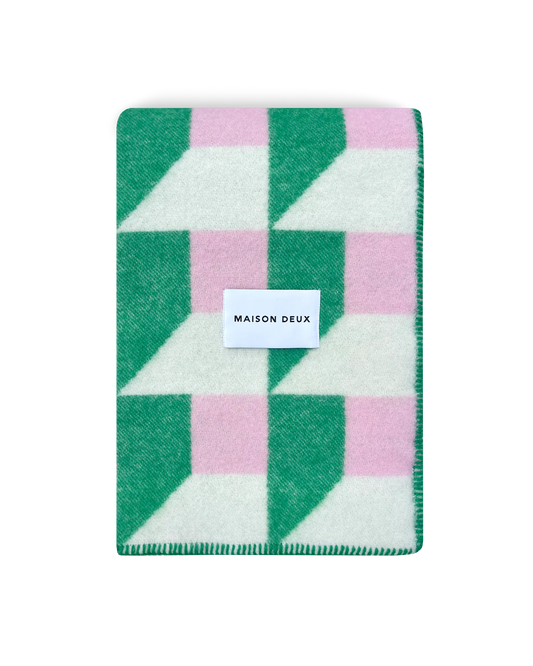 Cubics Blanket - Grass Pink