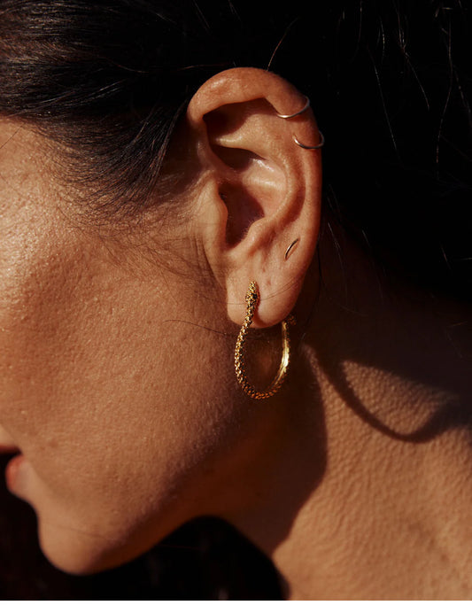 Gold Serpent Hoops