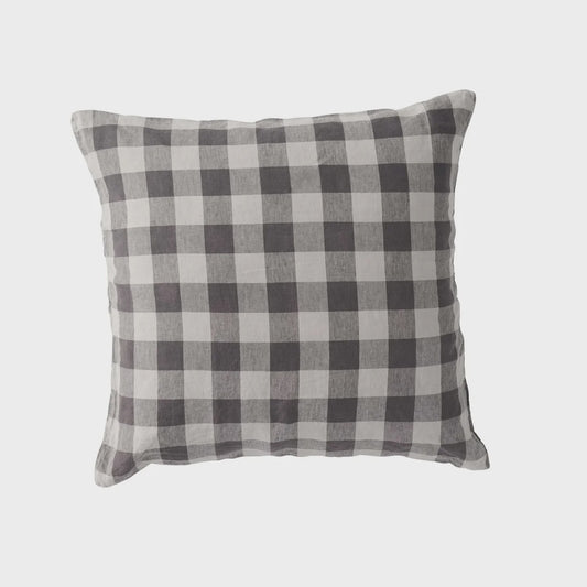 Licorice Gingham Euro Pair Pillowcase