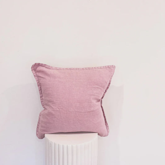 100% Belgium Linen Vintage Washed Cushion - Feather Filled - Lilac