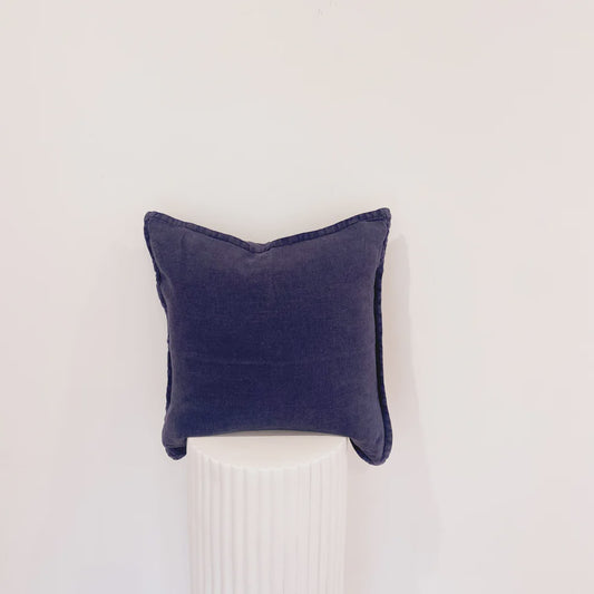 100% Belgium Linen Vintage Washed Cushion - Feather Filled - Navy