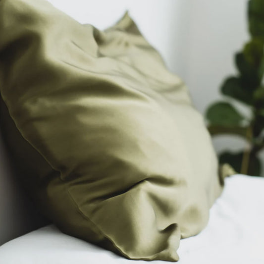 100% Pure Silk Pillowcase Set - Olive