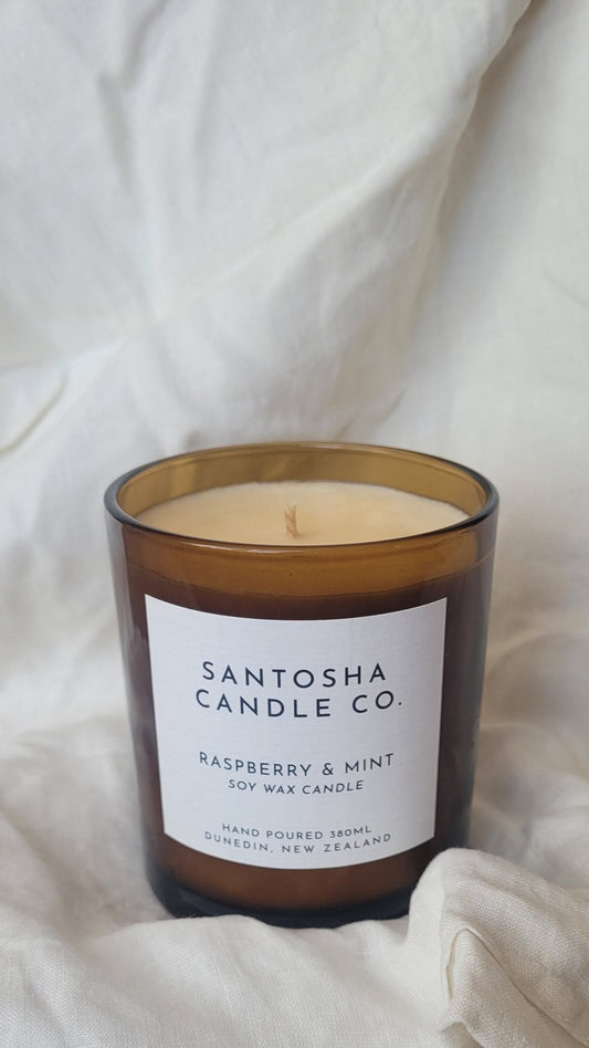 Raspberry & Mint Soy Wax Candle